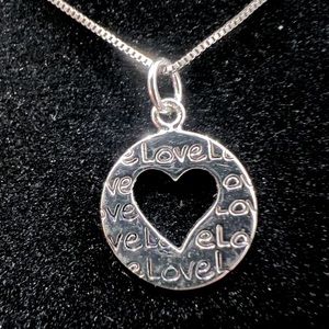 “Love” silver necklace